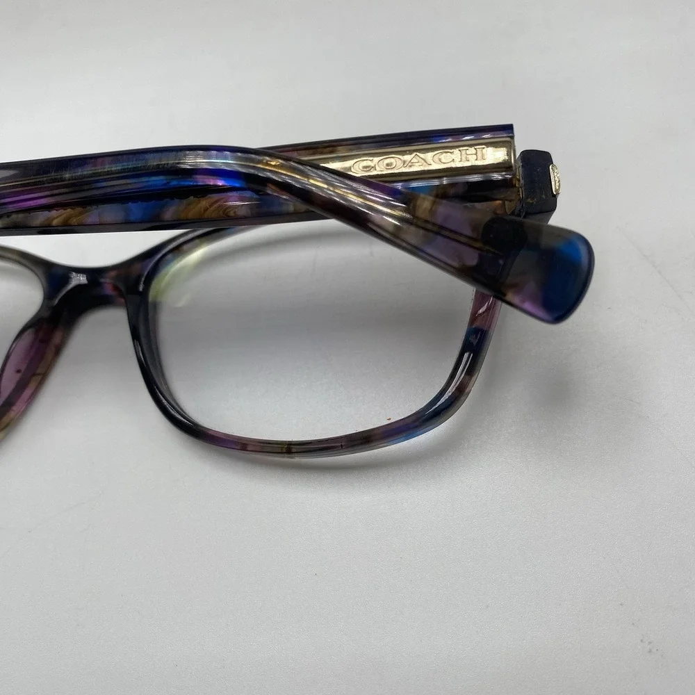 Coach Eyeglasses FRAMES ONLY HC6065 Cat Eye 51-17-135 Confetti Purple Brown 244